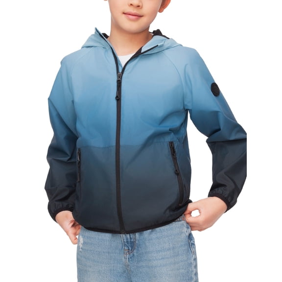 Rokka&Rolla Boys' Ombré Windbreaker Fleece Lined Jacket