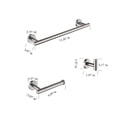 thumbnail image 6 of IVV 3pcs Bathroom Hardware Set, Stainless Steel Bathroom Accessories, Including 11.8" Towel Bar, Toilet Paper Holder, Robe Towel Hook, Brushed Silver, 6 of 7