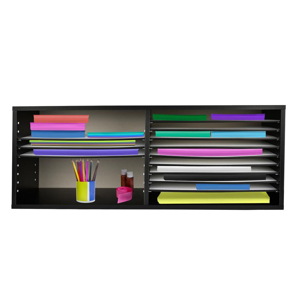 Adiroffice 16 Wide Shelves Classroom Paper Organizer Literature Sorter