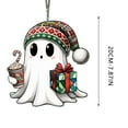 thumbnail image 3 of Glowy Ghost Halloween Suncatcher - 8 Inch Round Window Hanging Decor, Creates Rainbows, Spooky Cute Design with Suction Cup Hook & Chain, 3 of 7