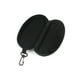 Gray White Faux Leather Oval Shape Zipper Eyeglasses Case Box w Plastic Clasp – image 2 sur 2