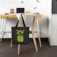 thumbnail image 2 of JEUXUS Party Supplies Cute Retro Neon Pineapple Canvas Tote Bag for Hawaiian Beaches 14.1x15.7in, 2 of 6