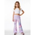 thumbnail image 2 of 13Y Girls Colored Flared Pants Digital Print Trousers Slim-Fit Wide Leg Flare for Spring Summer Autumn, 2 of 6