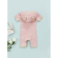 thumbnail image 5 of Chollius Newborn Baby Boys Girls Cotton Romper Outfit Short Sleeve Button Hooded Sun Print Jumpsuit Summer Casual Clothes Set, 5 of 9