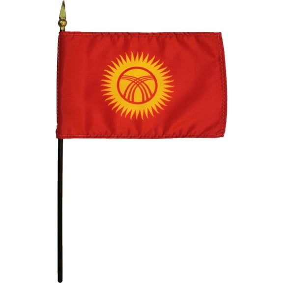 Kyrgyzstan - 4"X6" Stick Flag