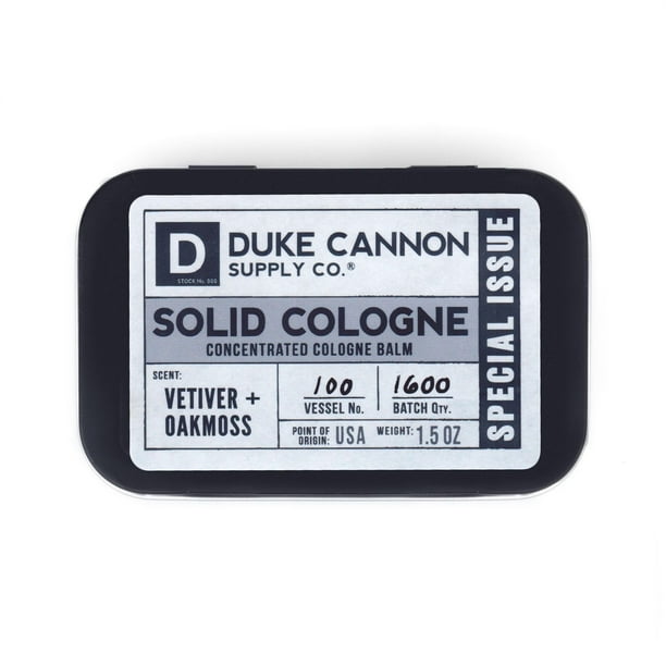 Colonia sólida Duke Cannon Supply Co. Vetiver + musgo de roble, 45 ml