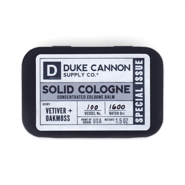 Colonia sólida Duke Cannon Supply Co. Vetiver + musgo de roble, 45 ml