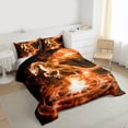 thumbnail image 3 of Homewish Cartoon Animal Dragon Queen Comforter Set,Western Fantasy Bedding Sets,Orange Black Bedding Comforter Set For Boys Kids,Super Cozy Room Decor Reversible,3pcs, 3 of 8