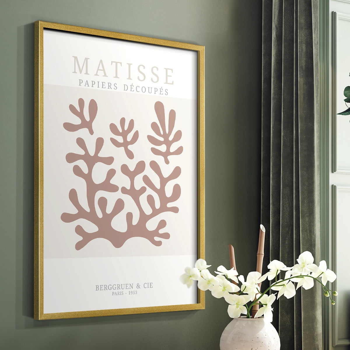 Matisse CDXXXI in Gold Solid Wood Framed Print No Nail Hanging