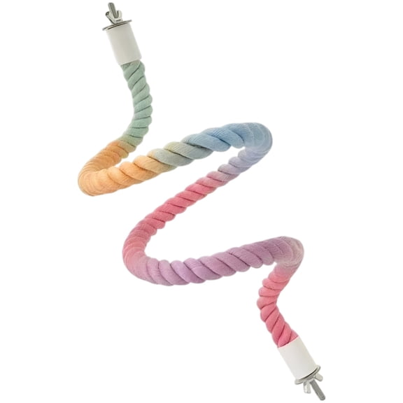 Colorful Cotton Rope Bird Perch, Reshapable Parrot Climbing Toy with Strong Internal Wire, Flexible Bird Perch for Cage Activity & Exercise, Durable Safe Toy for Parakeets Cockatiels