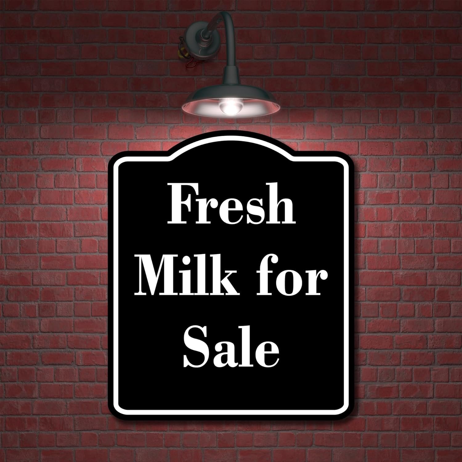 Fresh Milk for Sale BLACK Aluminum Composite Sign 20''x24''