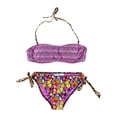 thumbnail image 1 of California Waves Bandini de 2 piezas con encaje floral y leopardo para mujer purmulti S, 1 of 2