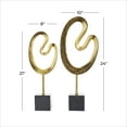 thumbnail image 4 of 24", 21"H Gold Marble Abstract Sculpture with Black Base, by CosmoLiving by Cosmopolitan (2 Count), 4 of 9