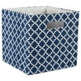 thumbnail image 1 of Design Imports CAMZ37894 Cube de Rangement Carré en Polyester à Treillis 13 x 13 x 13 Po, Bleu Nautique, 1 of 4