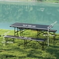 thumbnail image 3 of Outsunny 6FT 3-Piece Faux Rattan Folding Picnic Table w/ 2 Benches, Black, 3 of 10