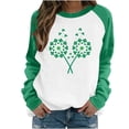 thumbnail image 2 of Xuyuer St. Patrick's Day Sweatshirt for Women Irish Shamrock Pullover Shirts Tops Raglan Sleeve Lucky Leaf Clover Shirt, 2 of 5