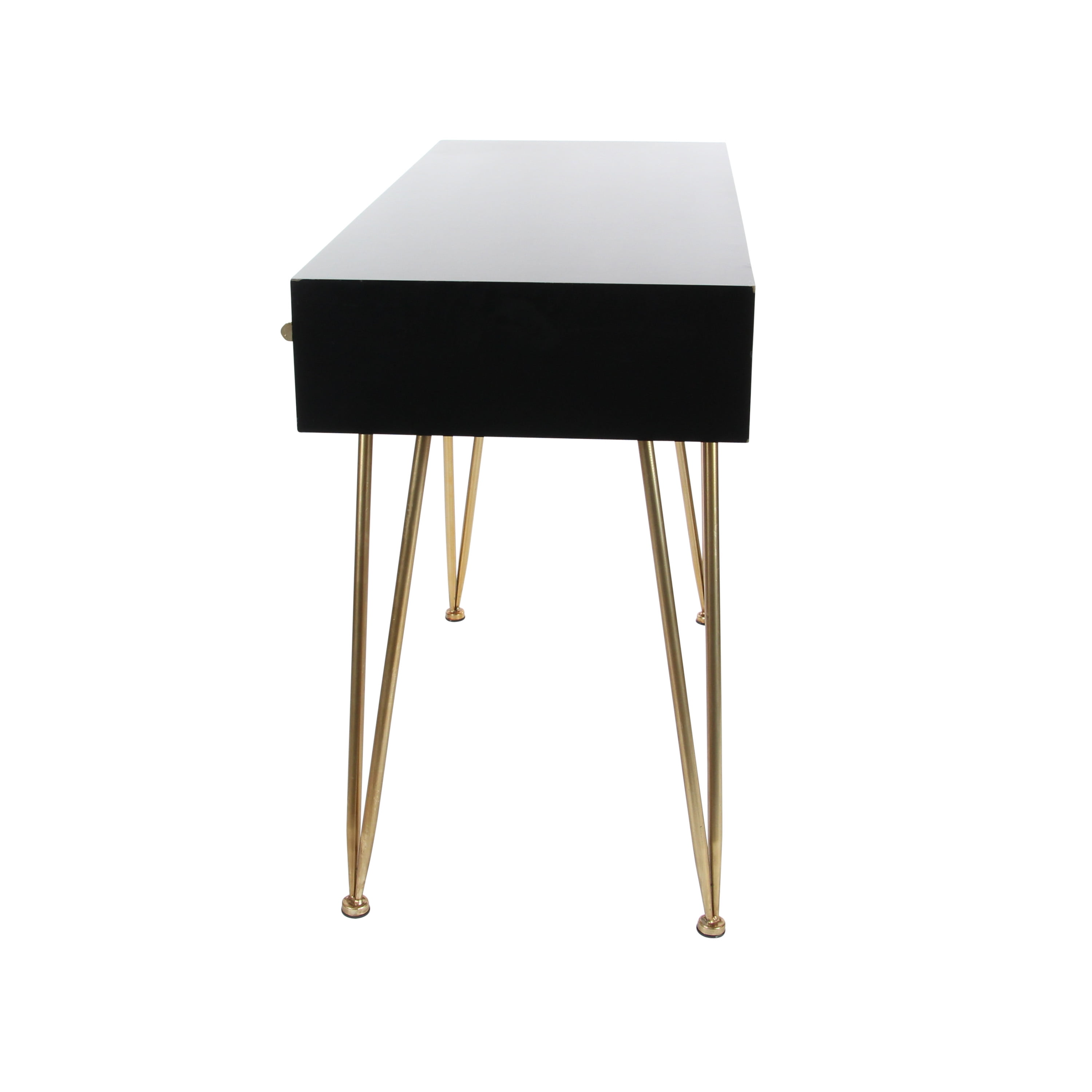 DecMode Wood Modern Console Table, Black Gold, 42"W