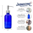 thumbnail image 2 of Petite Blue Glass Soap and Lotion Dispenser with Stainless Steel Pump - 8 oz, 2 of 4
