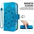 thumbnail image 6 of Compatible with Moto G Stylus 2020 MotoG Pro Wallet Phone Case and Tempered Glass Screen Protector Flip Credit Card Holder Stand Mandala Flower Cell Cover for Motorola GStylus XT2043-4 Women Blue, 6 of 9