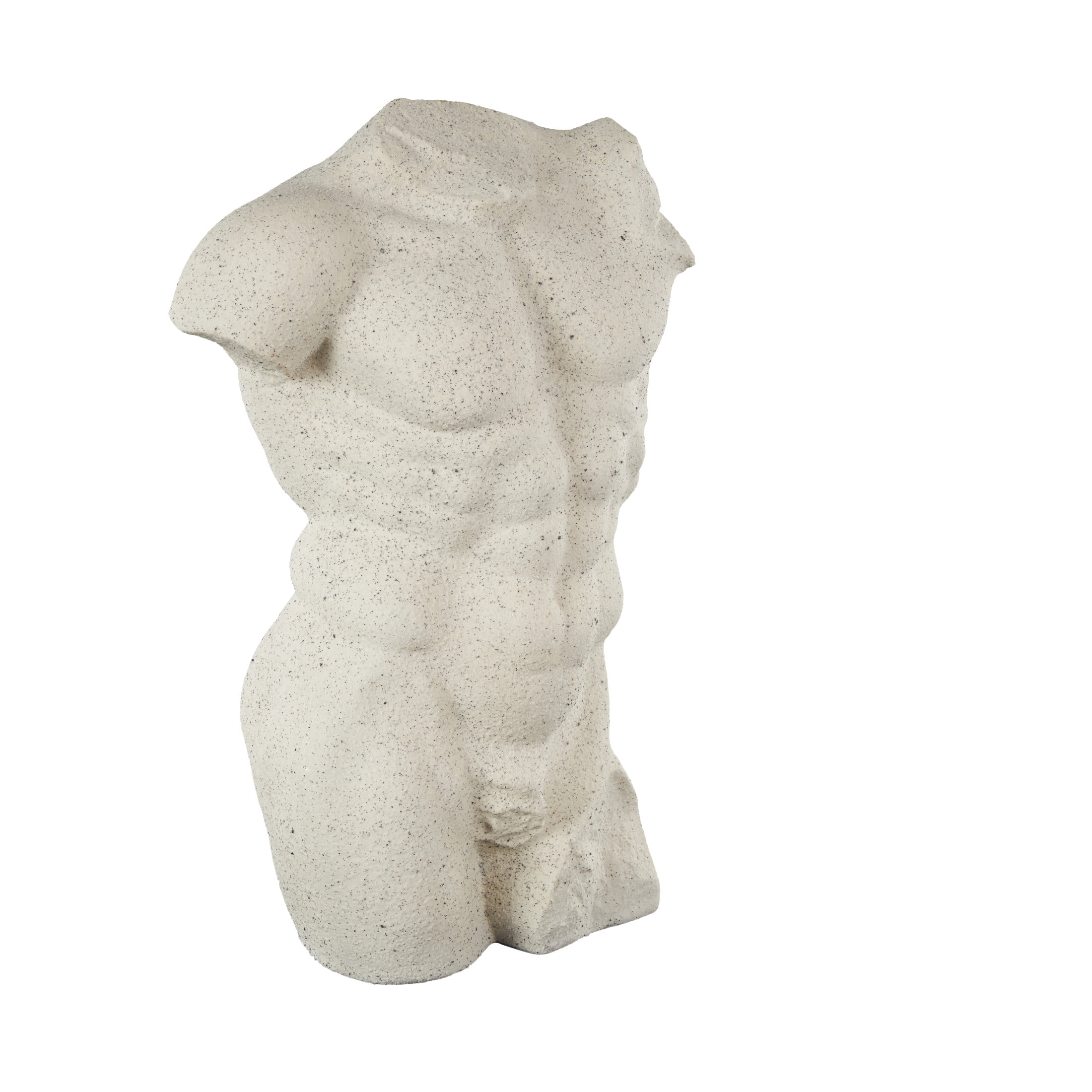 13" x 20" White Polystone Textured People Sculpture with Black Speckles, by DecMode