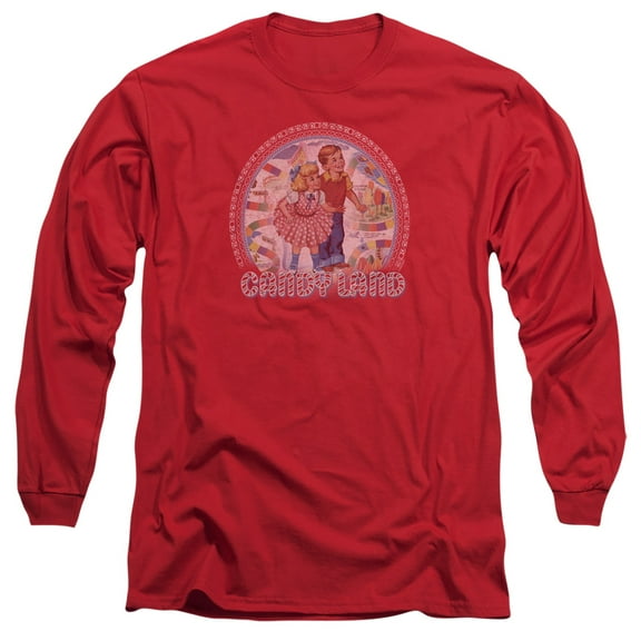 Candy Land Candy Land Long Sleeve Adult 18/1 T-Shirt Red