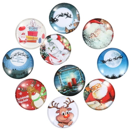 

10Pcs Christmas Deer Fridge Magnets 3D Glass Refrigerator Whiteboard Magnets