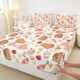 thumbnail image 4 of Erosebridal Cute Capybaras Queen Sheet Sets 4 Pieces For Teens,Funny Food Bubble Tea Hamburger Dessert Animal Bed Set For Kids Boy Girls,Ultra Soft Home Decor, 4 of 5