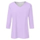 thumbnail image 5 of Camiseta básica de verano informal de color liso con cuello en V para mujer - Poliéster, manga 3/4, aberturas laterales - S-XXL, 5 of 5