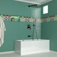 thumbnail image 2 of Boyel Living 3-Function Shower System with Waterfall Tub Spout and Handheld shower Black 12 in Square Wall Mount Shower head with Pre-embedded Valve, 2 of 7