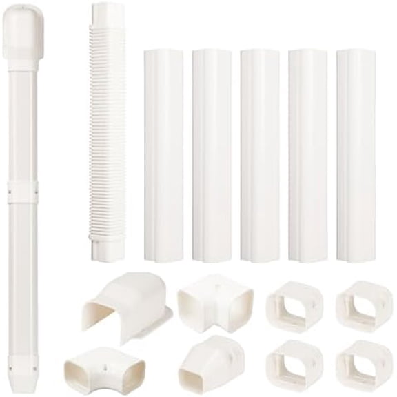 3" 10 Ft Mini Split Line Set Cover Kit, Decorative PVC Tubing Cover Kit for Mini Split Air Conditioners and Heat Pumps