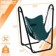 thumbnail image 6 of G TALECO GEAR Hammock Chair with Stand, Heavy-duty Hanging Chair with Stand, Sturdy Swing Chair Stand 350lbs, Hammock Chair Included, for Indoor Outdoor, Green, 6 of 7