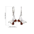thumbnail image 3 of Sterling Silver and Baltic Honey Amber French Leverback Butterfly Earrings, 3 of 6