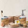 thumbnail image 4 of Ambesonne Aloha Soap Dispenser & Toothbrush Holder Set, Summer Holiday Season Theme, 2 Pcs, Brown and Red, 4 of 6
