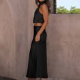 thumbnail image 4 of Gibobby Vestido de Verano para Mujer Conjunto de vestido largo con cuello halter elegante y para mujer Vestido de noche informal y elegante(Negro,XL), 4 of 4