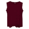thumbnail image 4 of Vetement Femme ete 2025 Women's T Shirt Lace Crochet Lace Double Baggy Crew Neck Sexy Vest Top Shirt for Women Short Sleeve Long Sleeve Layering T Women Loose Fit Athletic Tops Raglan Short Long XXXXL, 4 of 4