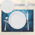 thumbnail image 3 of Ambesonne Whale Place Mats Set of 4, Marine Motif Ocean Retro, Standard Size, Petrol and Violet Blue, 3 of 6