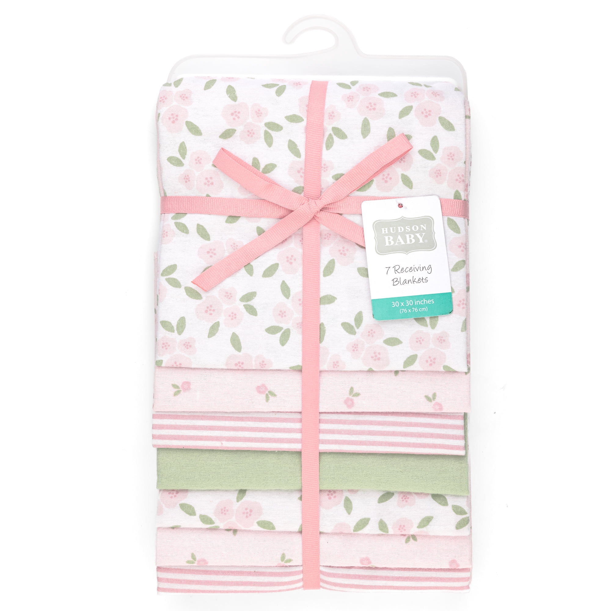 Hudson Baby Girl Cotton Polyester Flannel Receiving Blankets Bundle 7-Pack, Sweet Little Floral, One Size