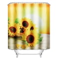 thumbnail image 5 of 71''x71'' Bathroom Shower Curtain Set + 12 Hook Rings Waterproof Sunflower Polyester Home Decor Gift, 5 of 9