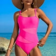 thumbnail image 6 of Aobny Pink Bathing Suits for Women Long Torso Women's Swimsuits Tummy Control Bikini Monokini Women's Swimsuits, 6 of 7