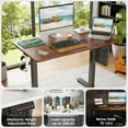 thumbnail image 3 of MAYEERTY 40*24" Rustic Brown Electric Standing Home Office Desk with Splice Board, Adjustable Height Sit-Stand Desk, 3 of 5