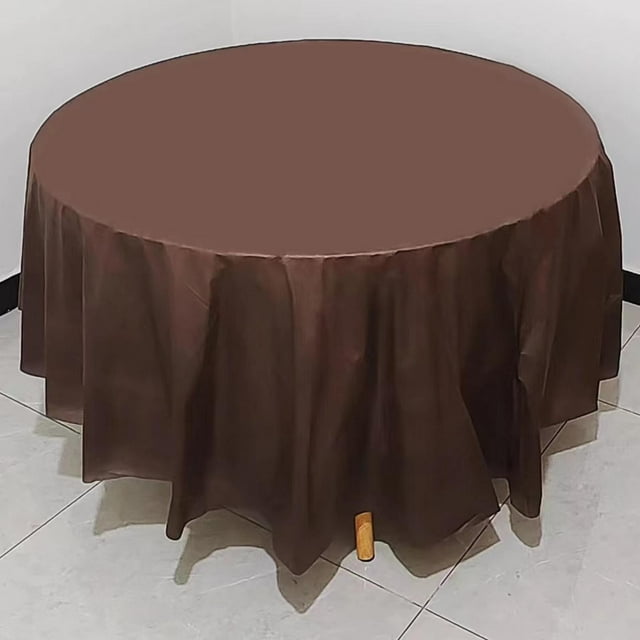 Apeya Nappes Circulaires - Housses Rondes en Polyester / Résistantes aux Taches / aux Plis, Lavables, 84 Pouces, 1 Paquet, 9 Options de Couleur, Housse de Table Ronde Couleur Café Ronde 213 cm