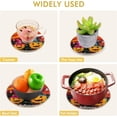 thumbnail image 5 of GZHJMY 2PCS Funny Halloween Pumpkin Trivets Pot Holders Set and Placemats Set, Hot Pads, Table Mats for Cooking and Baking, Cotton Braided Hot Pads, 7.09"+9.45", 5 of 7