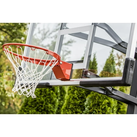 Silverback 54" In-Ground Height-Adjustable Basketball System with Tempered Glass Backboard, Anchor Mounting, and 5-year Limited Warranty