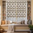 thumbnail image 2 of Brown Pine Leaves Kitchen Curtains 63 Inch Length, Abstract Geometric Gray Plaid Tiers Curtains for Living Room Berdoom Bathroom, Light Filtering Drapes Rod Pocket Window Treatment 2 Panels 42"Wx63"L, 2 of 8