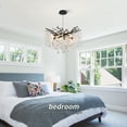 thumbnail image 5 of Modern Tree Branch Crystal Chandelier, Adjustable Height 20-78.7 Inches, Luxury Black Metal & Sparkling Crystal Lighting Fixture for Dining Room, Living Room, Bedroom, 5 of 10