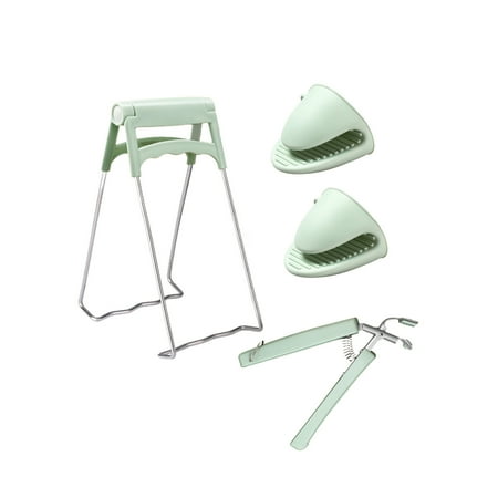 

Stainless Steel Foldable Hot Bowl Clip Anti-Hot Holder Tools Steamer Clamp Dish Gripper Tong Kitchen Pot Plate Set