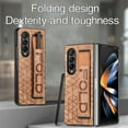 thumbnail image 6 of K-Lion for Samsung Galaxy Z Fold 4 Slim Case, Folding Design Wristband Ring Pen Holder Anti-Slip Strip Drop Protection Shockproof Case for Samsung Galaxy Z Fold4 6.7 inch,Brown, 6 of 9