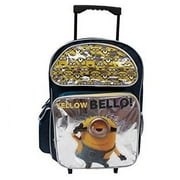 despicable me minions large 16" kids rolling backpack -"yellow bello"