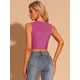 thumbnail image 3 of Disfraz de navidad Camiseta corta sin mangas con cuello redondo y purpurina para mujer Rosa Caliente M, 3 of 5