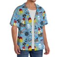 thumbnail image 2 of Fuzoiu Pirate Marine Animals Print Men's Casual Short,Men's Short Sleeve Shirt,Mens Casual Button Down Shirts,Cuban Collar Summer Shirt for Beach, Vacation, and Outdoor Activities-X-Large, 2 of 5